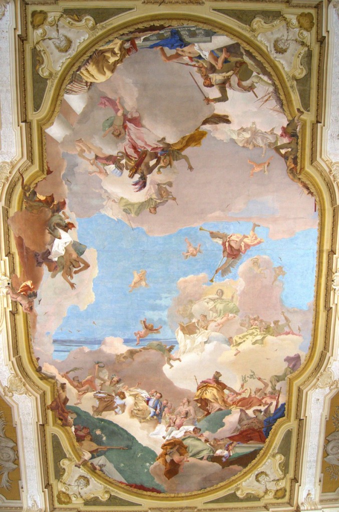 Deckenfresko Tiepolos in der Villa Pisani