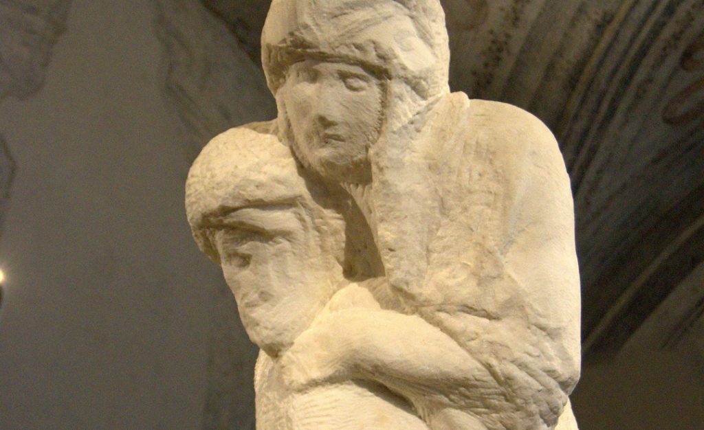 Pietà Rondanini Gesicht und Hand nah